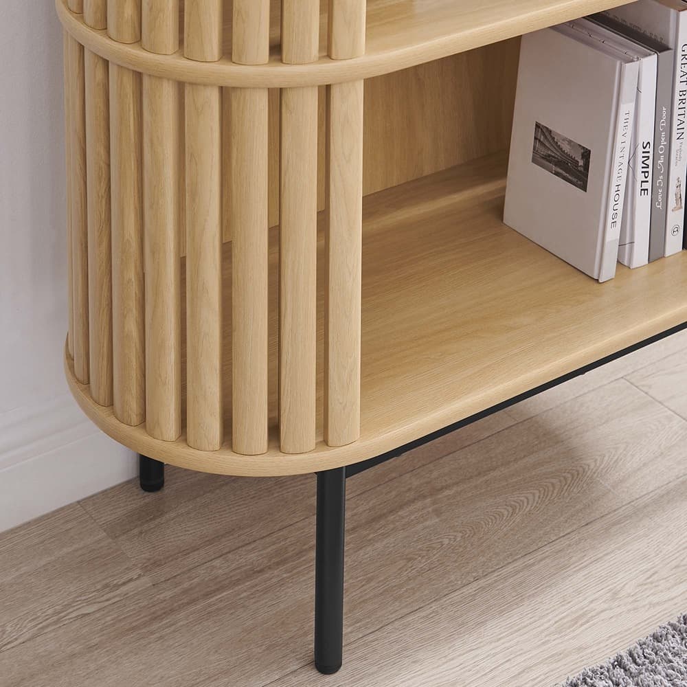 Fortitude Three Tier Display Cabinet in Oak by Modway - Image 8