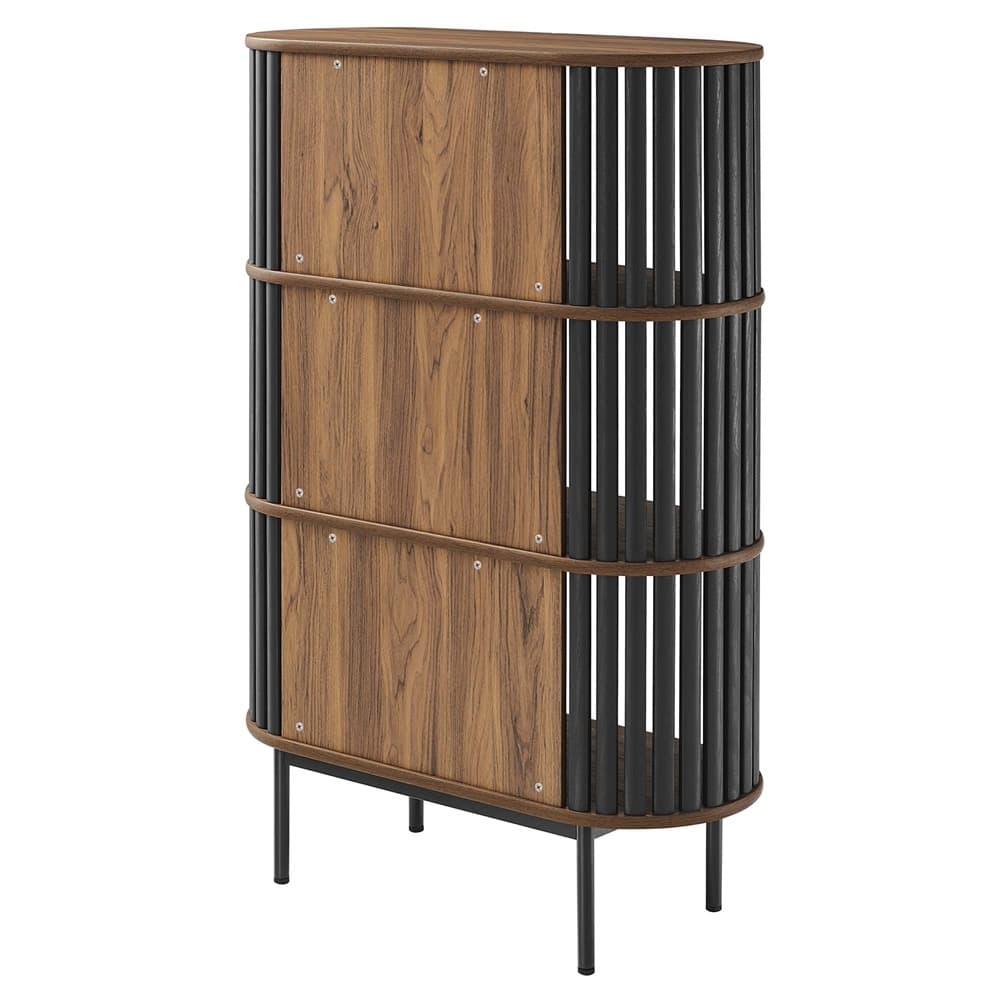 Fortitude Three Tier Display Cabinet in Walnut Black by Modway - Image 3