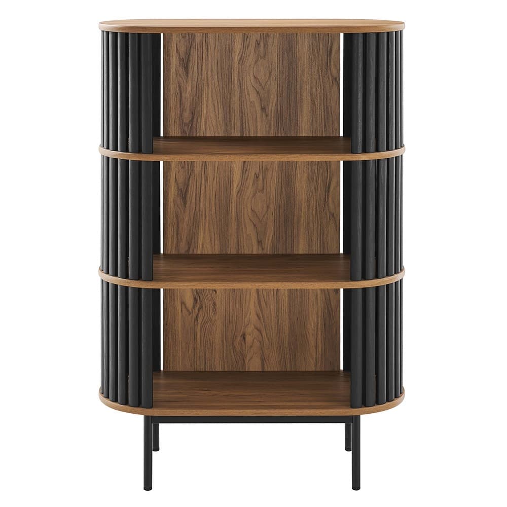 Fortitude Three Tier Display Cabinet in Walnut Black by Modway - Image 4