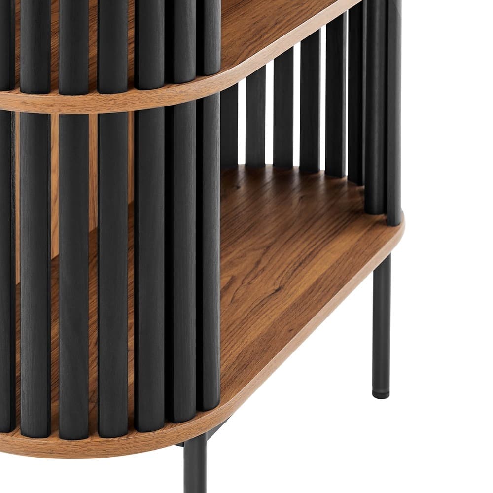 Fortitude Three Tier Display Cabinet in Walnut Black by Modway - Image 5
