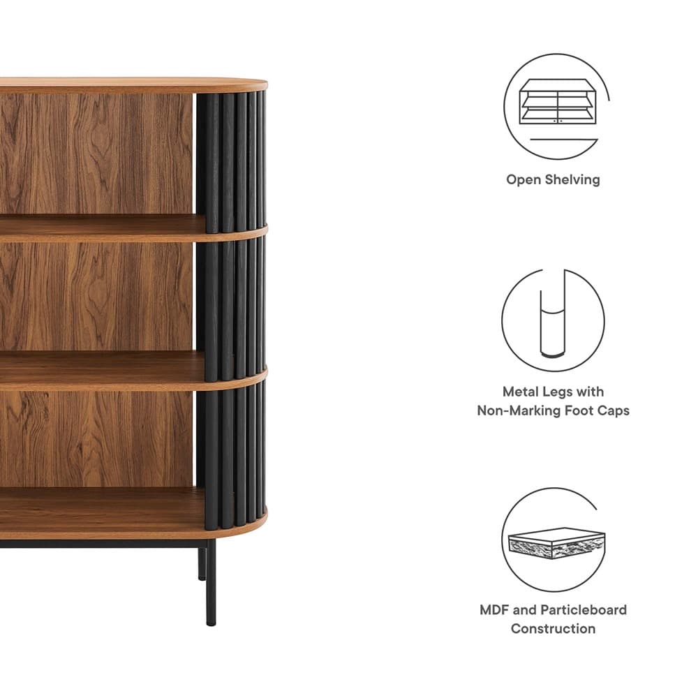 Fortitude Three Tier Display Cabinet in Walnut Black by Modway - Image 6