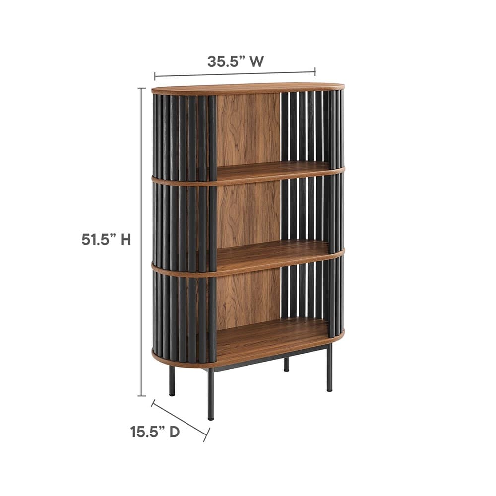 Fortitude Three Tier Display Cabinet in Walnut Black by Modway - Image 7