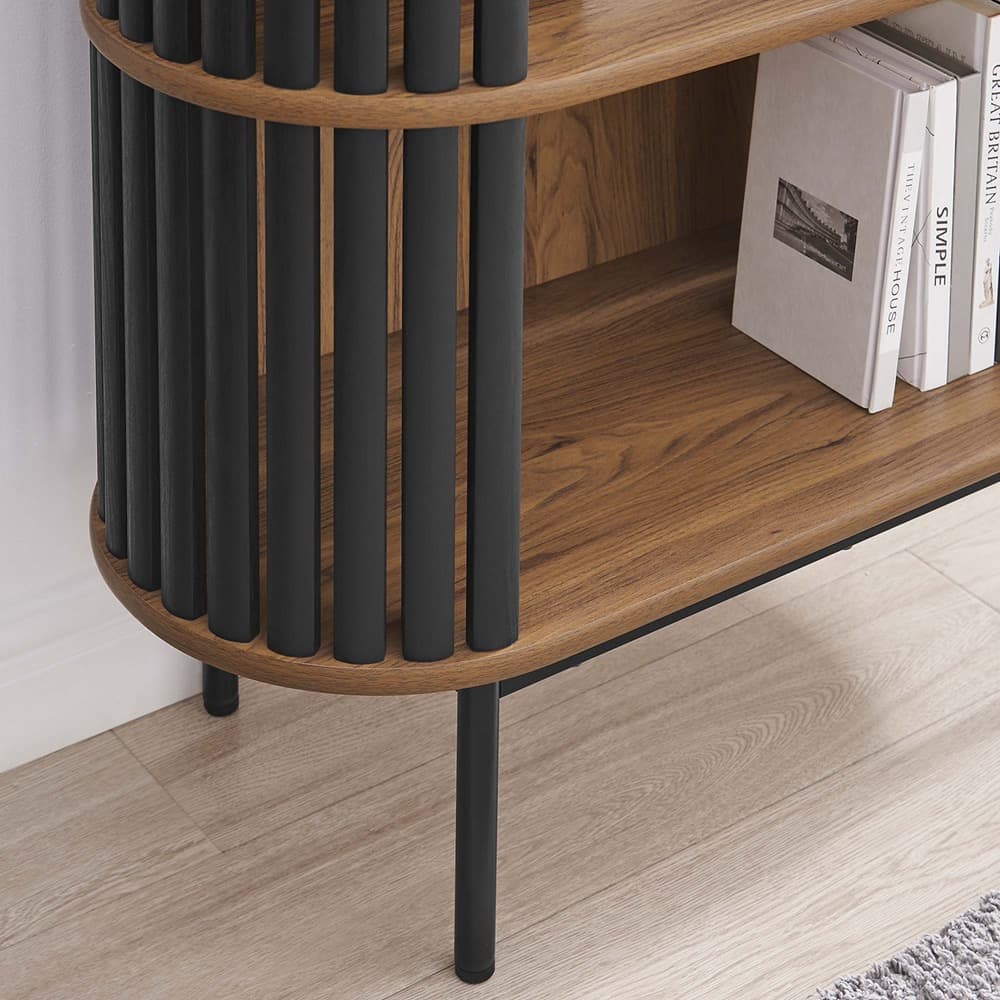 Fortitude Three Tier Display Cabinet in Walnut Black by Modway - Image 8