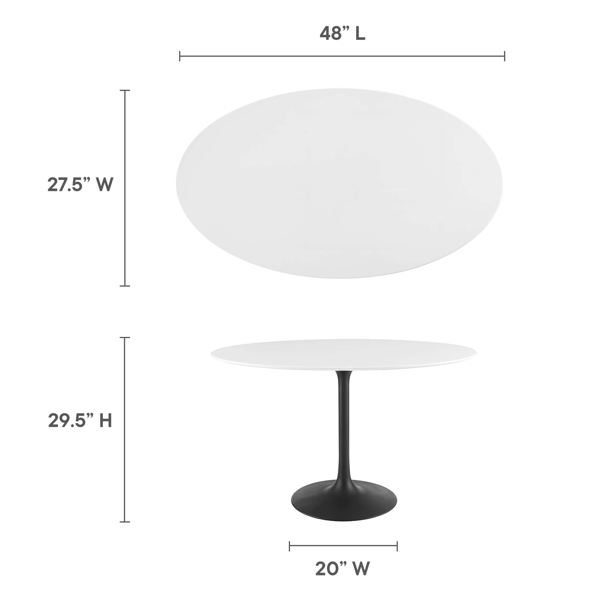 Lippa 48" Oval Wood Dining Table by Modway - Image 3