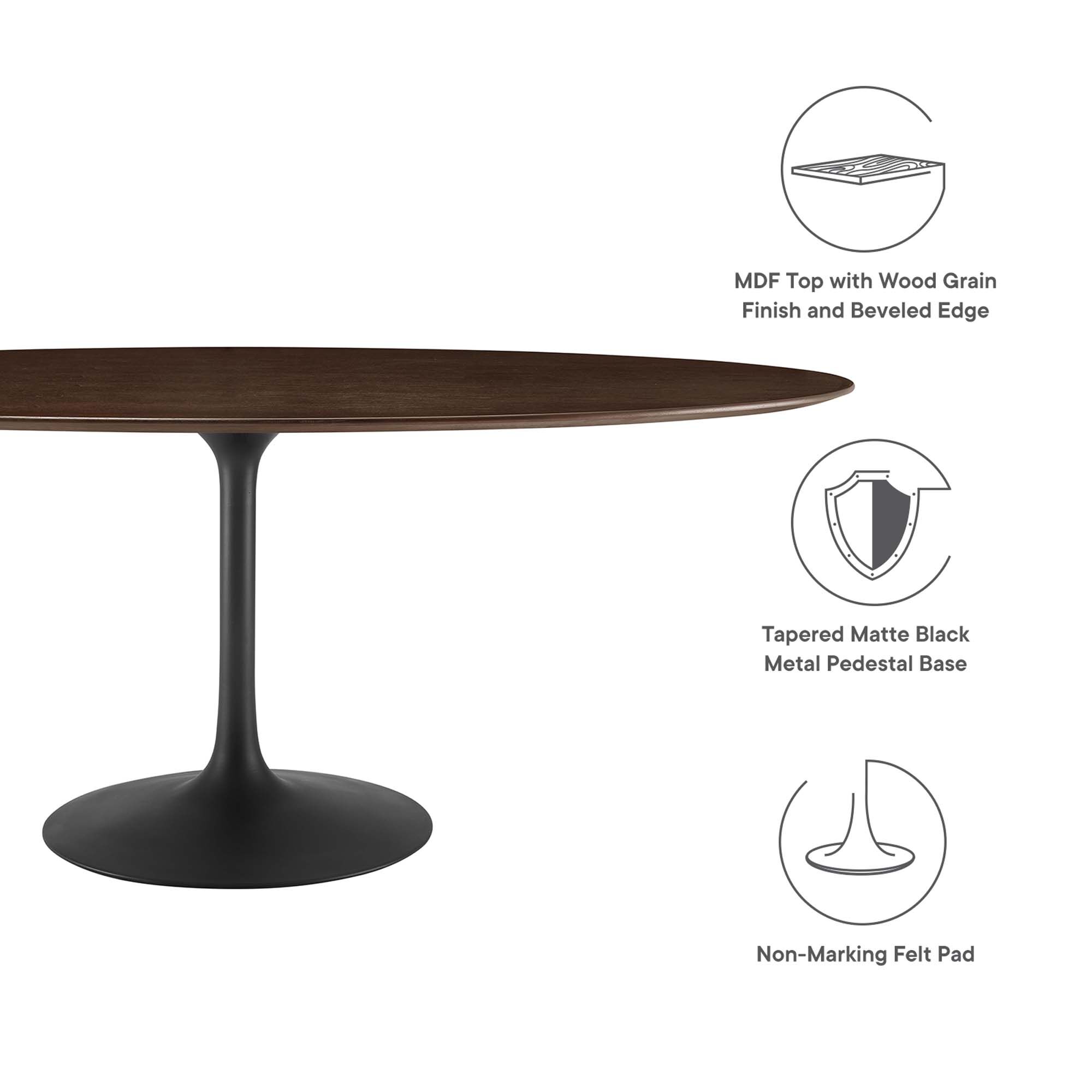 Lippa 78" Oval Wood Dining Table by Modway - Image 3