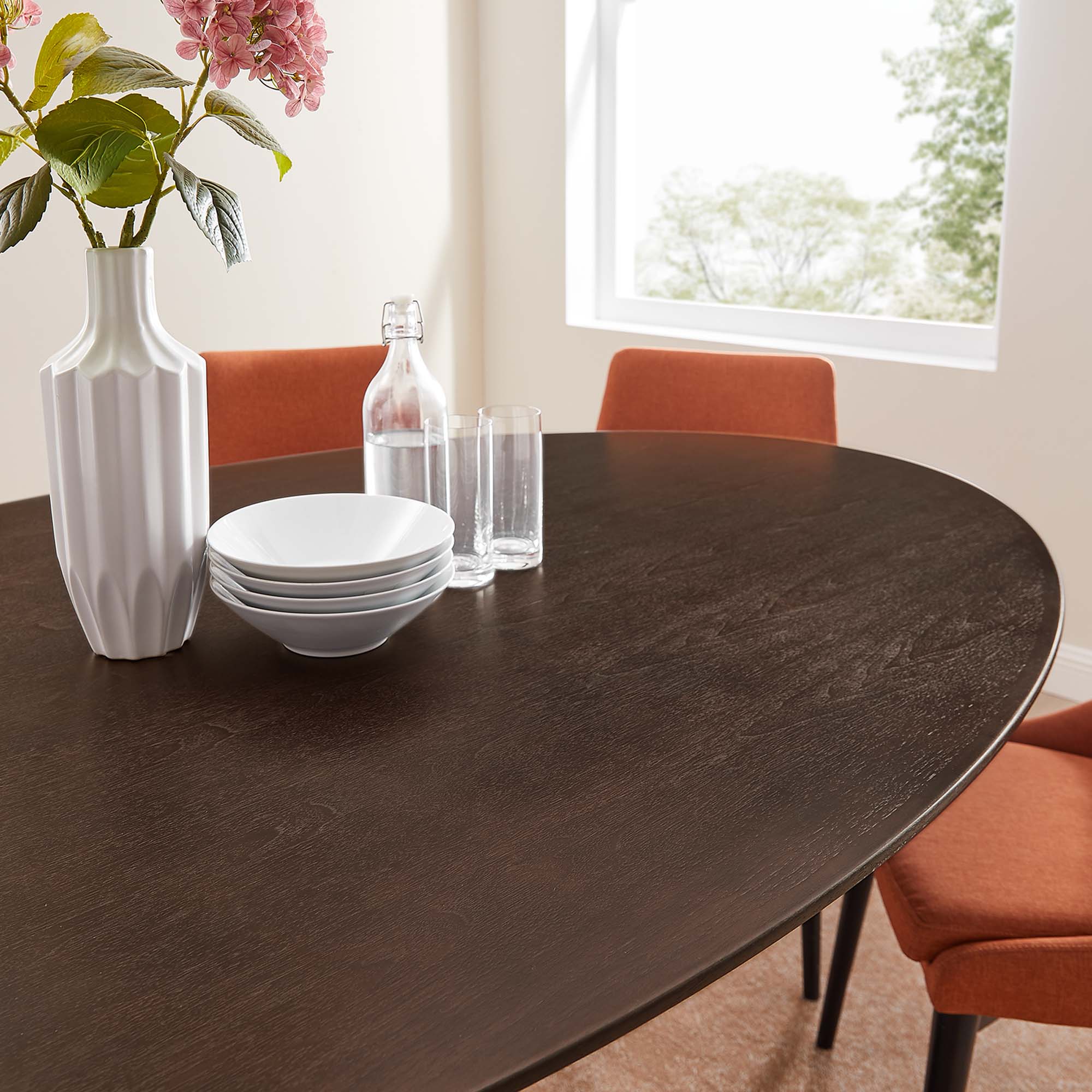 Lippa 78" Oval Wood Dining Table by Modway - Image 7