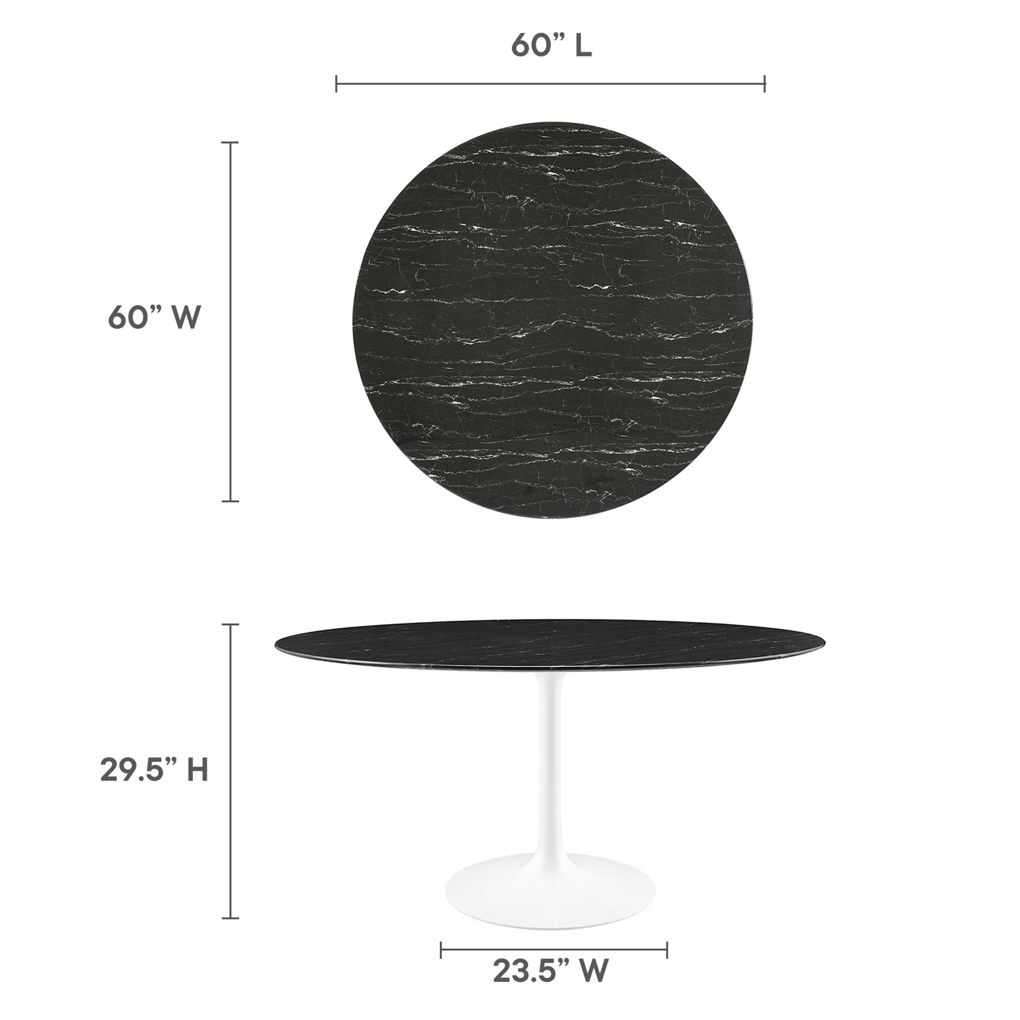 Lippa 60" Round Faux Marble Dining Table by Modway - Image 2