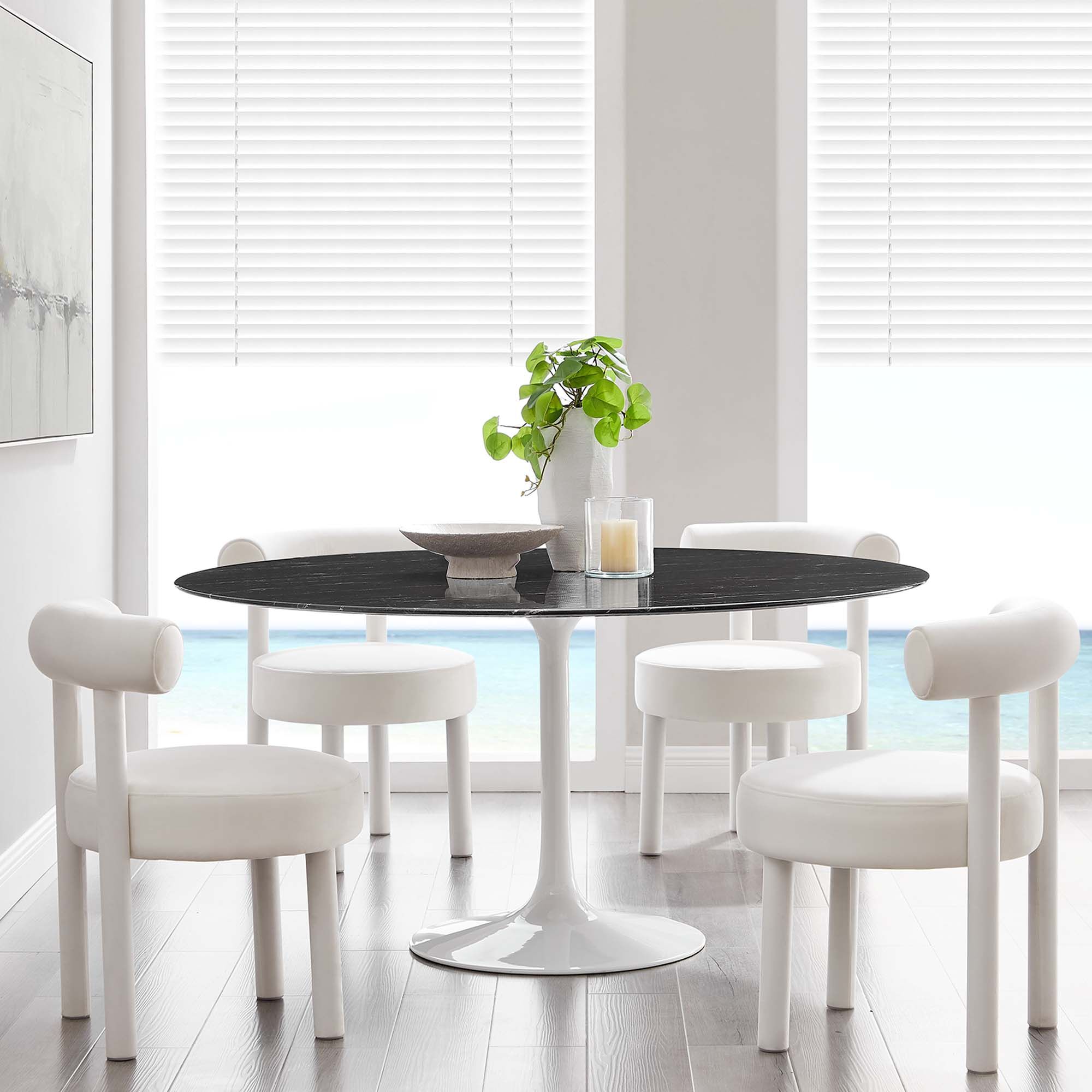 Lippa 60" Round Faux Marble Dining Table by Modway - Image 6