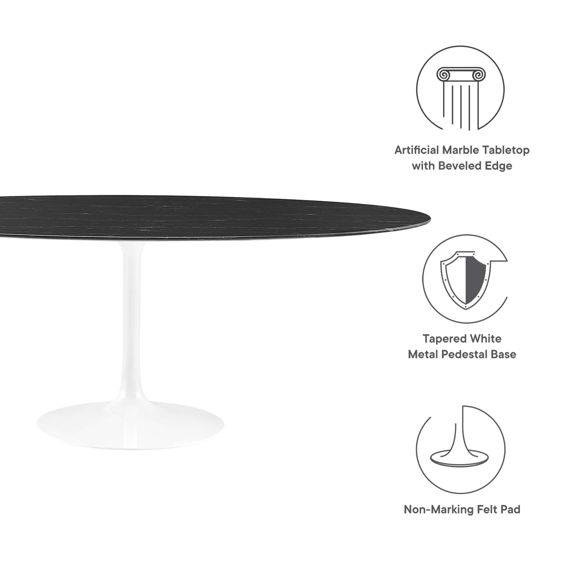 Lippa 78" Oval Faux Marble Dining Table by Modway - Image 2