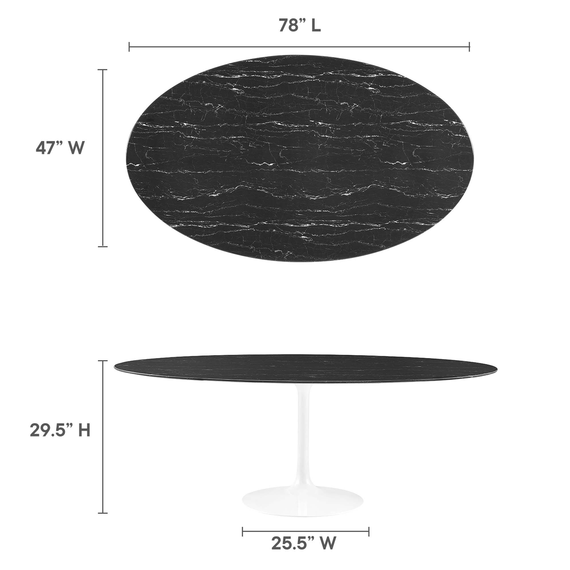 Lippa 78" Oval Faux Marble Dining Table by Modway - Image 3
