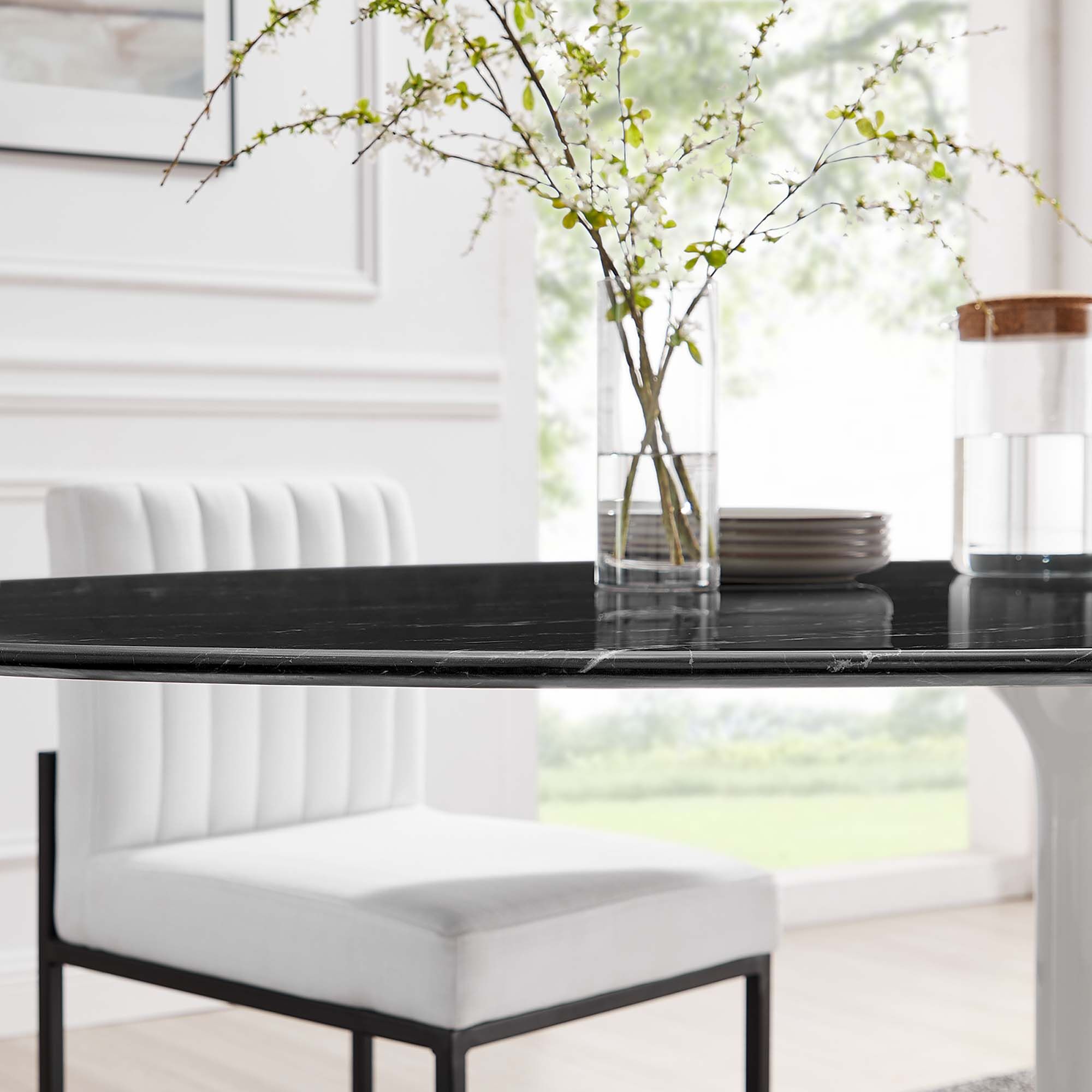 Lippa 78" Oval Faux Marble Dining Table by Modway - Image 7