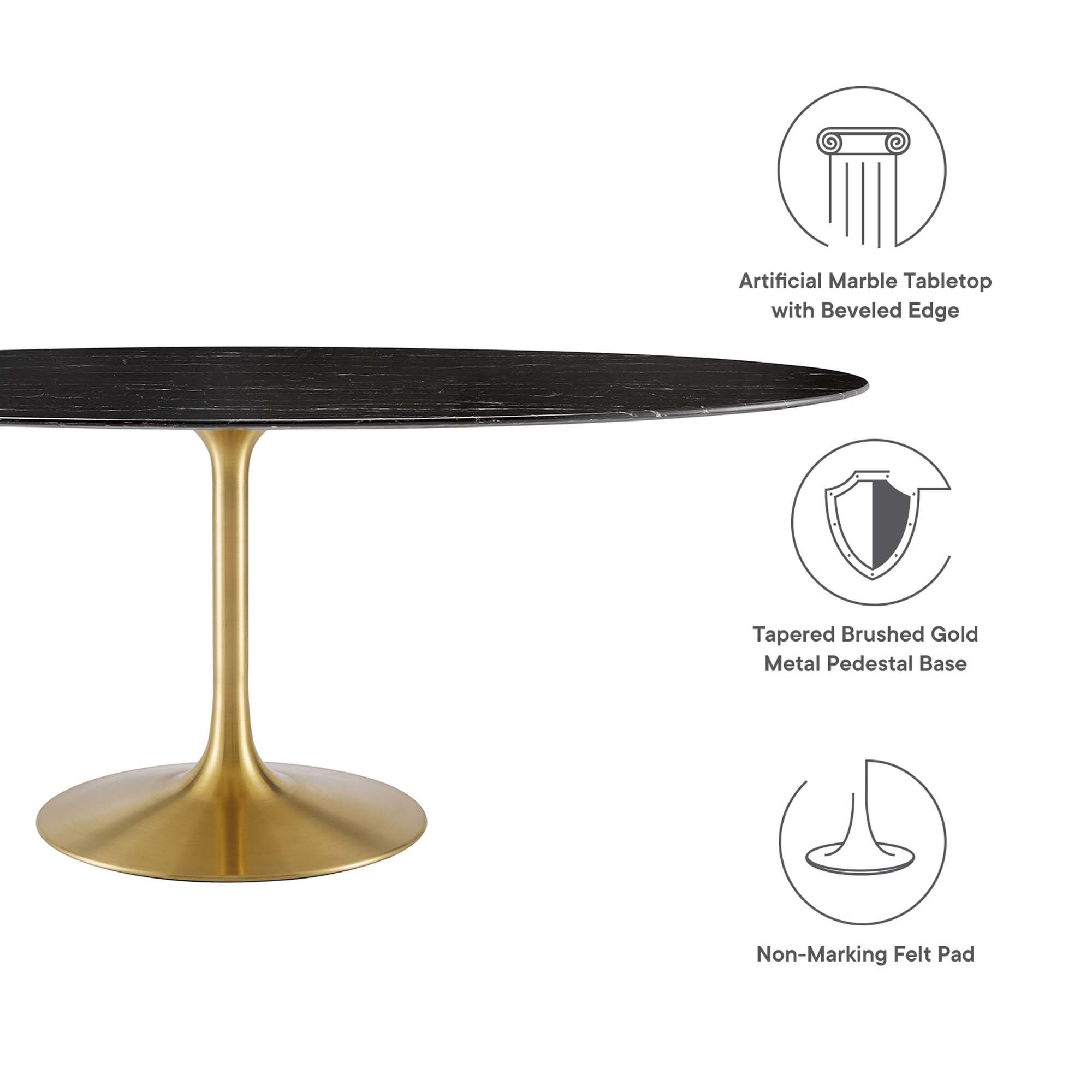 Lippa 78" Oval Faux Marble Dining Table by Modway - Image 2