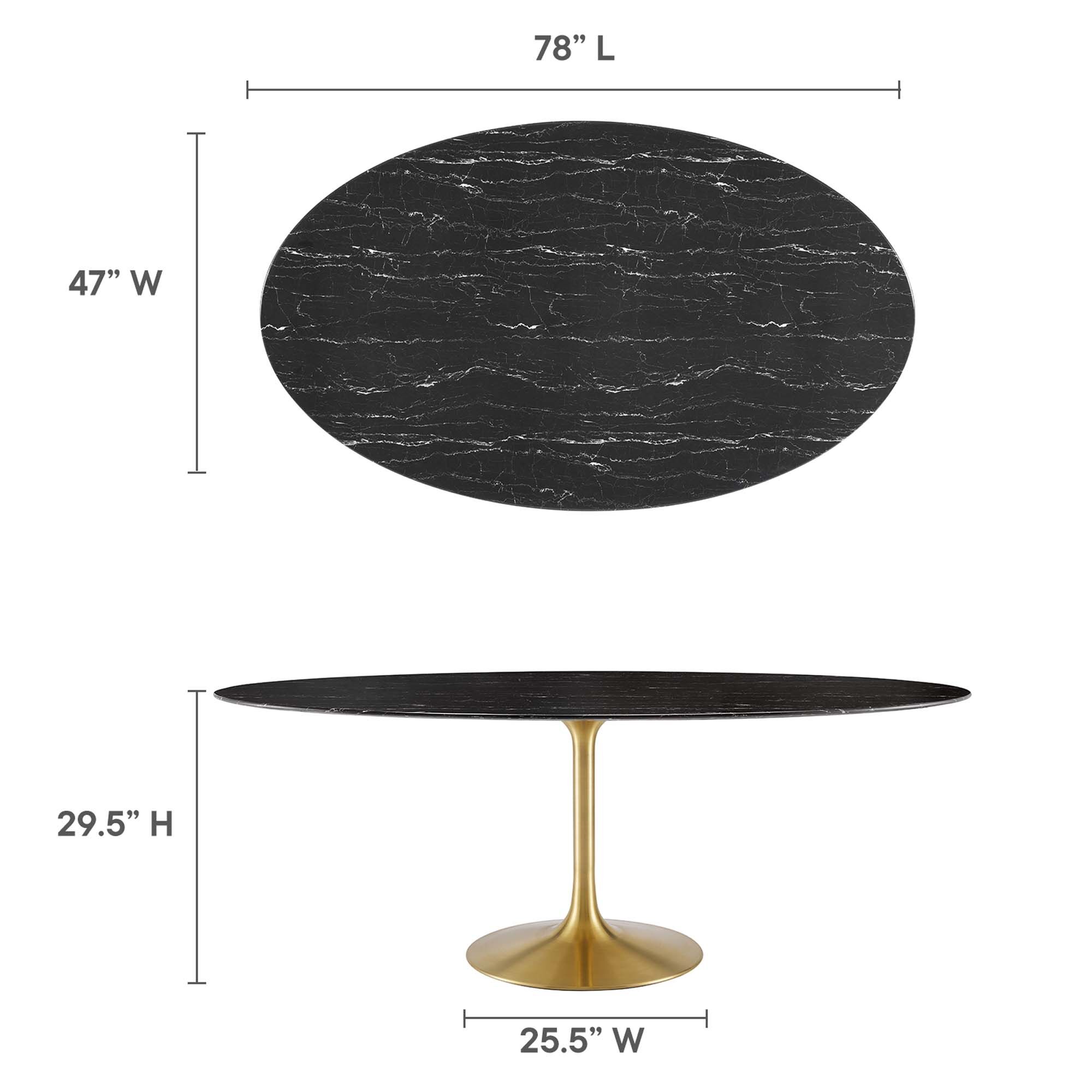 Lippa 78" Oval Faux Marble Dining Table by Modway - Image 3