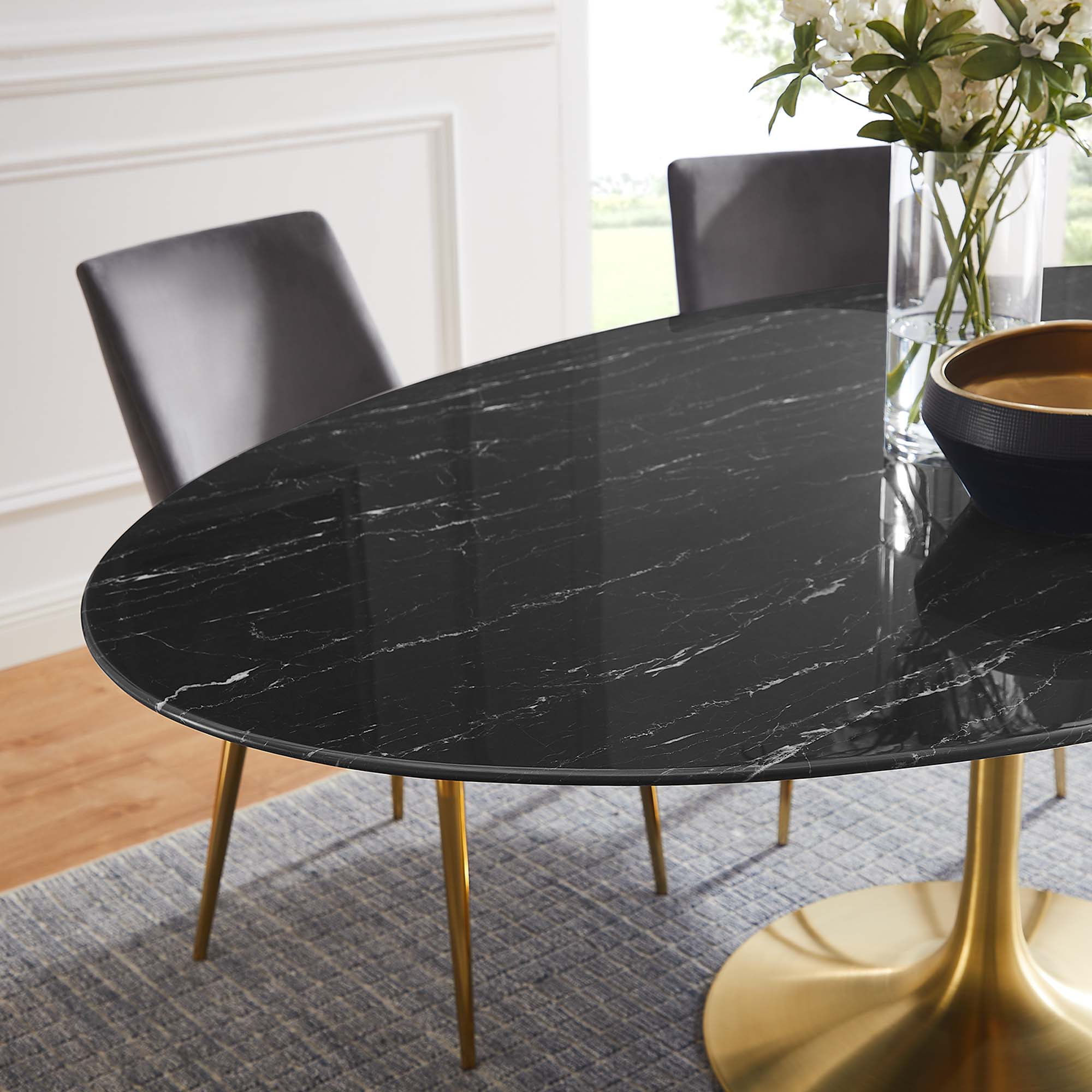 Lippa 78" Oval Faux Marble Dining Table by Modway - Image 7