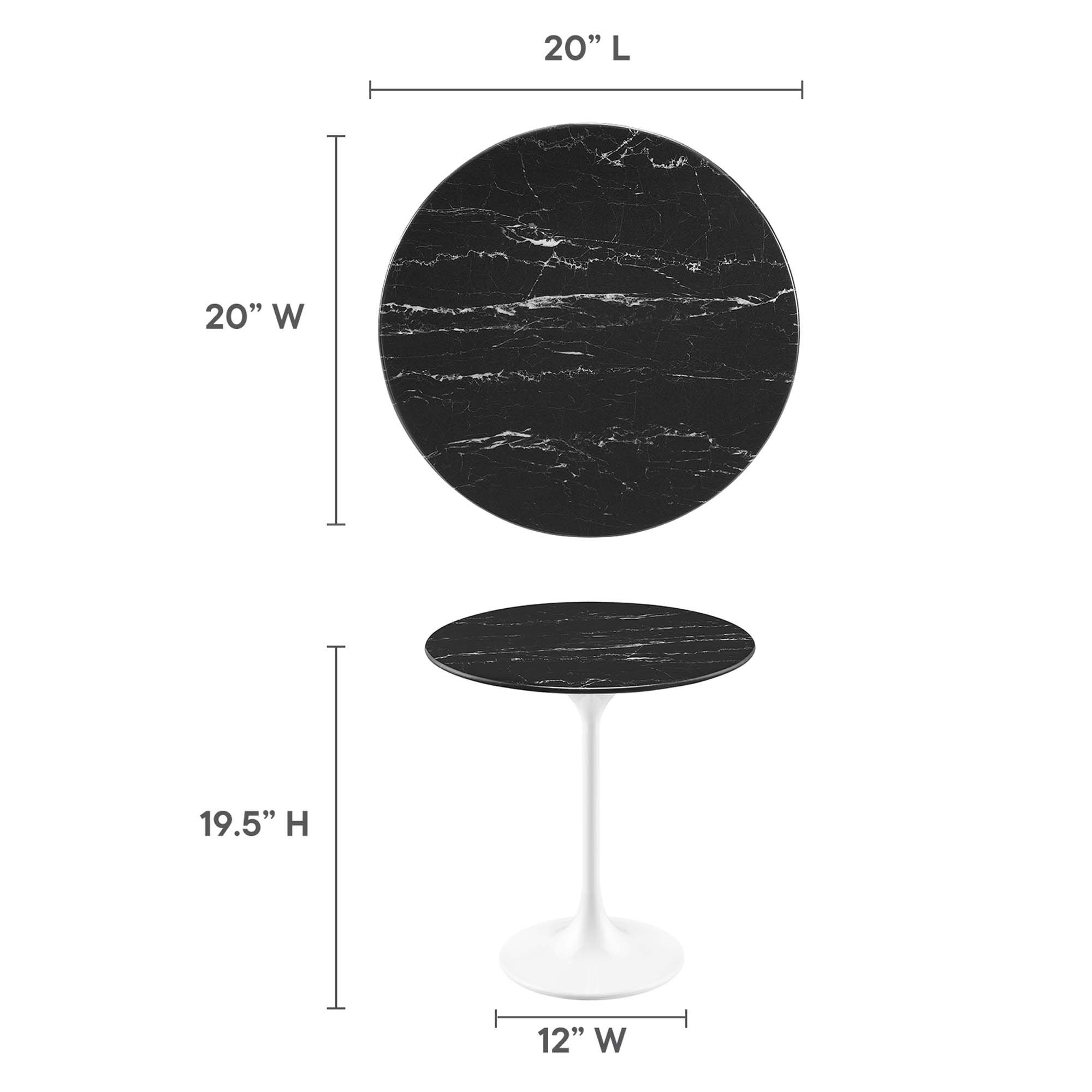 Lippa 20" Round Faux Marble Side Table by Modway - Image 3