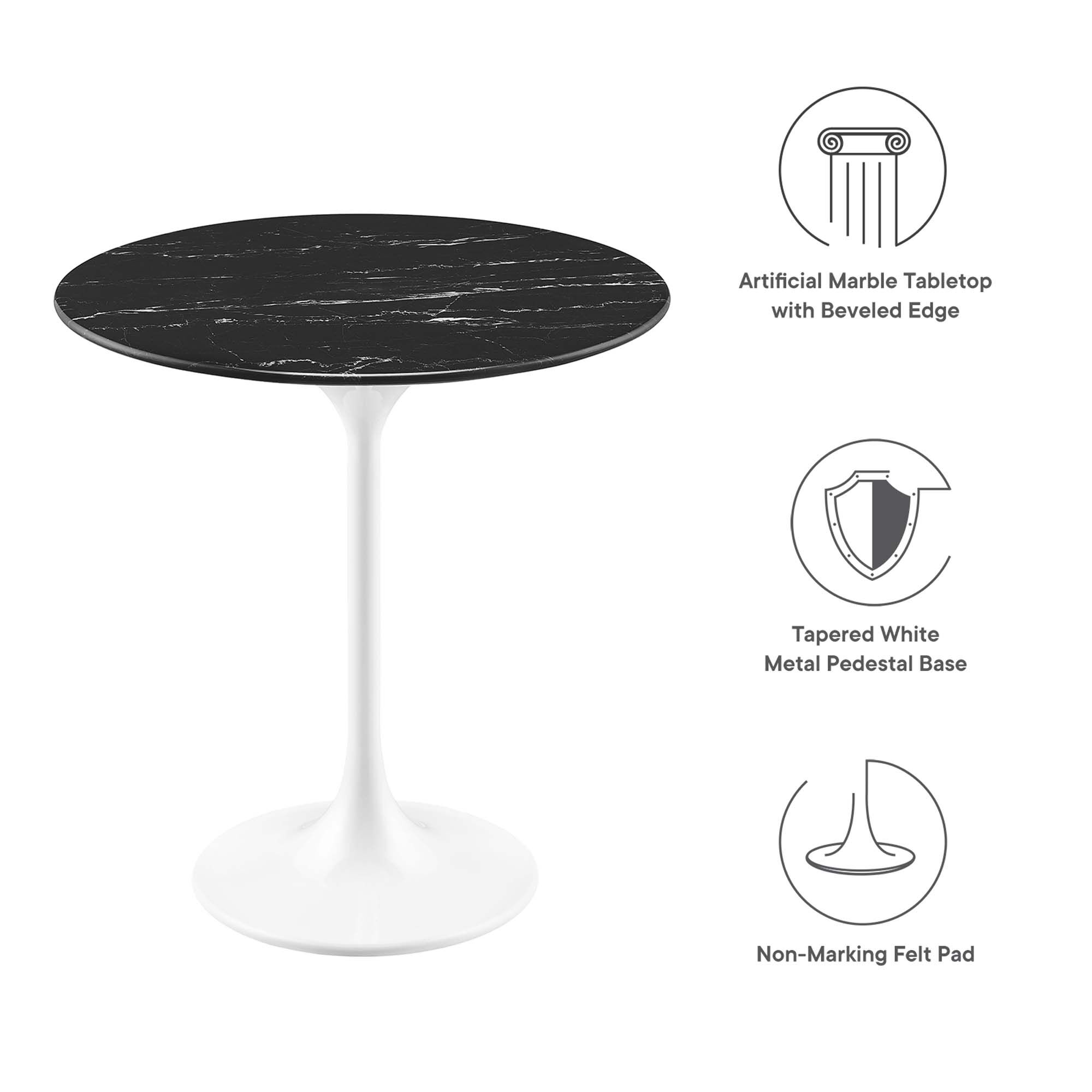 Lippa 20" Round Faux Marble Side Table by Modway - Image 2