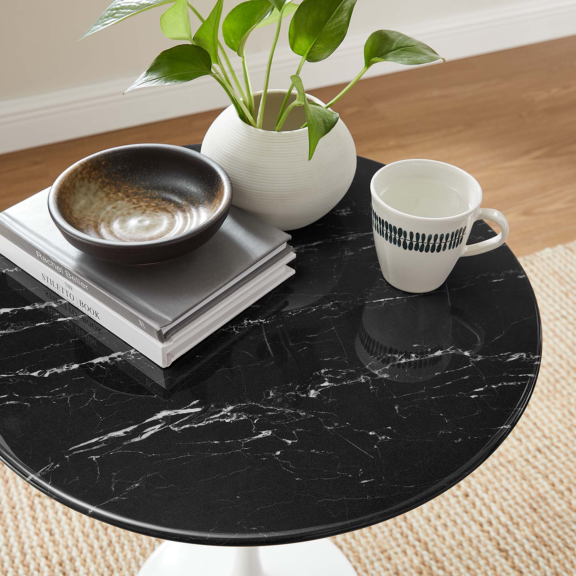 Lippa 20" Round Faux Marble Side Table by Modway - Image 7