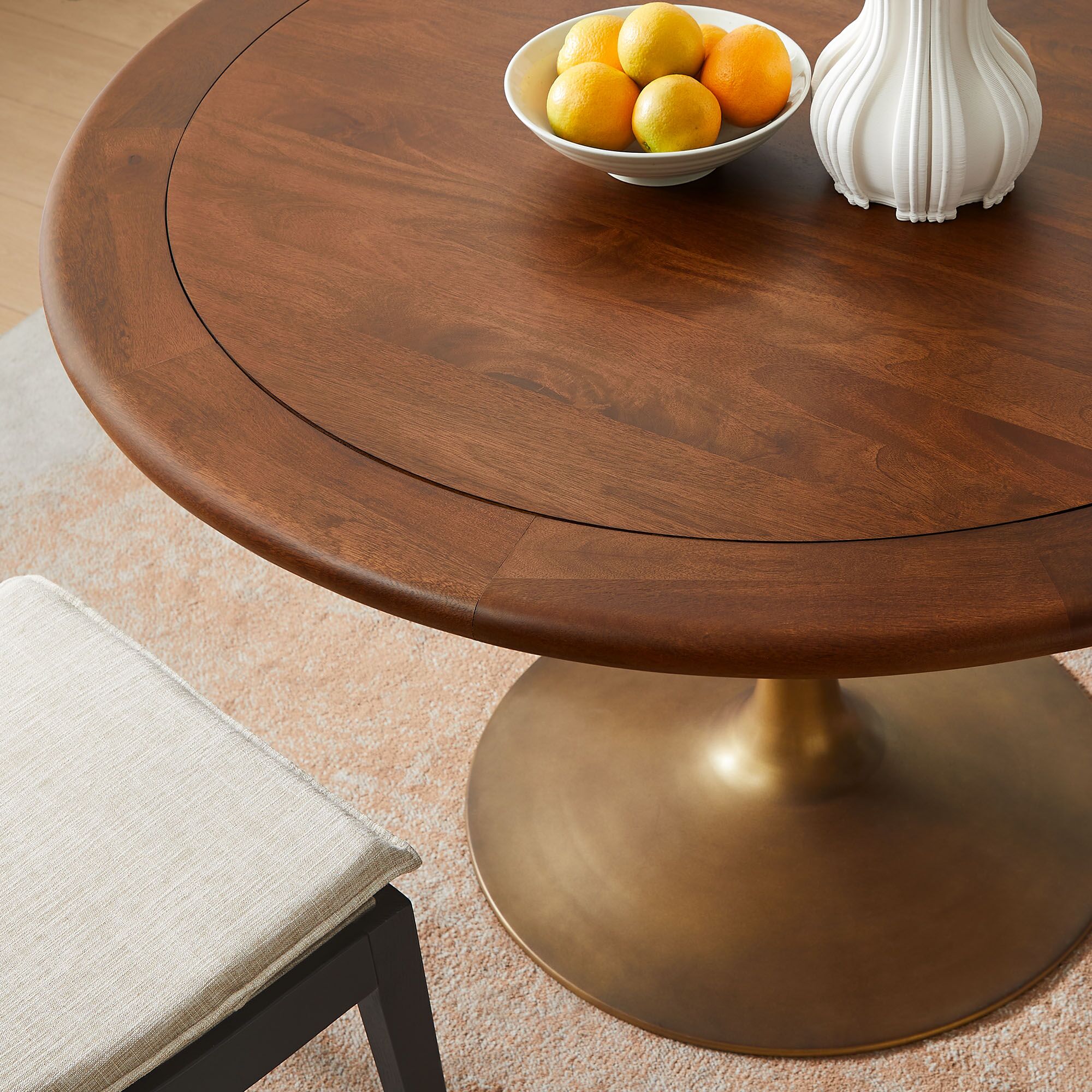 Lippa 48" Round Pedestal Solid Wood Dining Table by Modway - Image 6