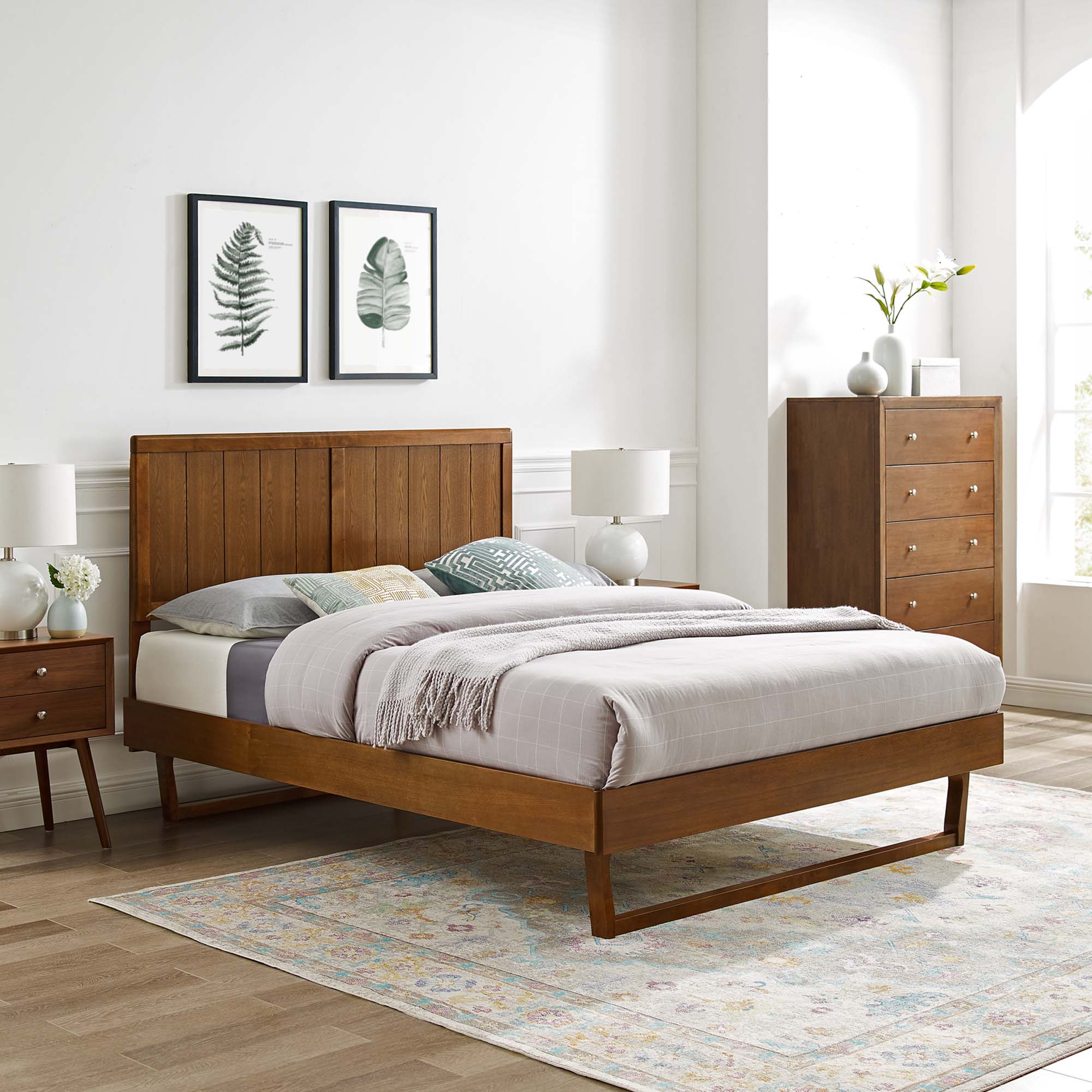 Alana Wood Full Platform Bed With Angular Frame by Modway - Image 8