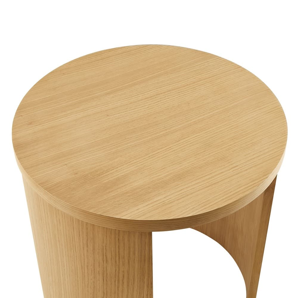 Aspect Round Wood End Table in Oak by Modway - Image 6