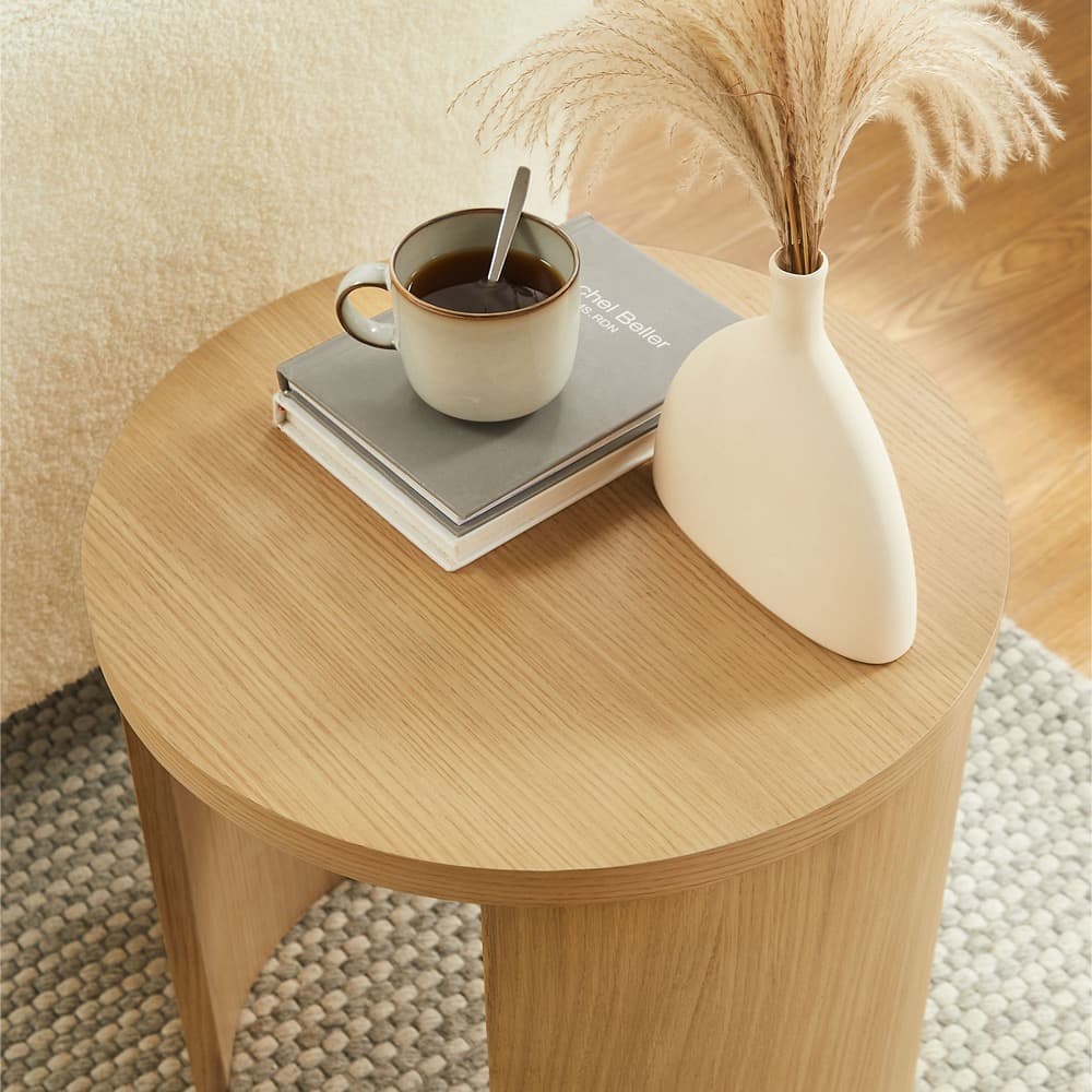 Aspect Round Wood End Table in Oak by Modway - Image 9