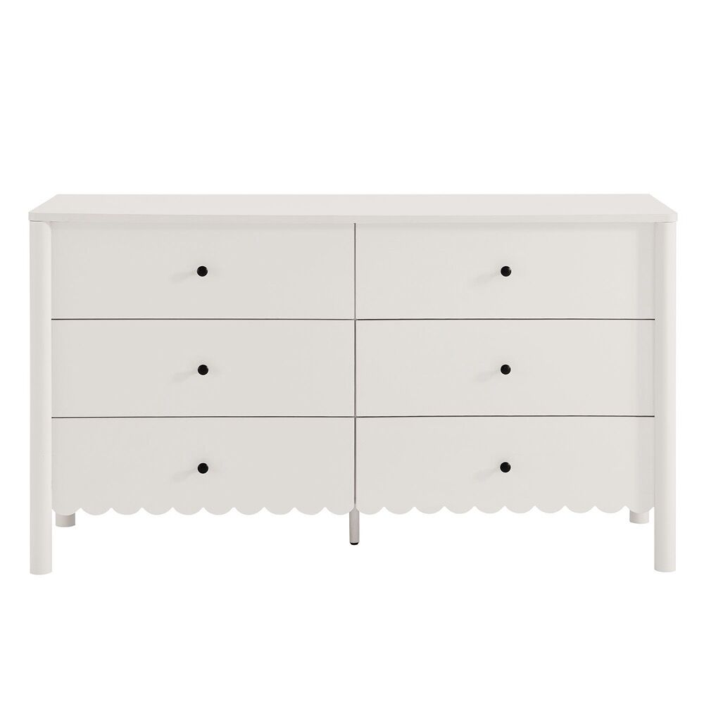 Emmeline Scalloped 6-Drawer Dresser in White by Modway - Image 5