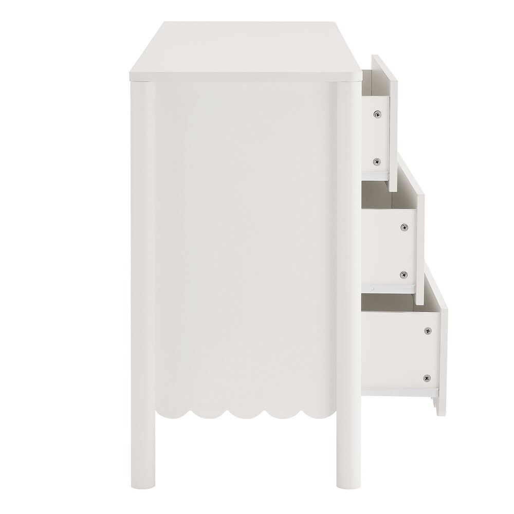 Emmeline Scalloped 6-Drawer Dresser in White by Modway - Image 6