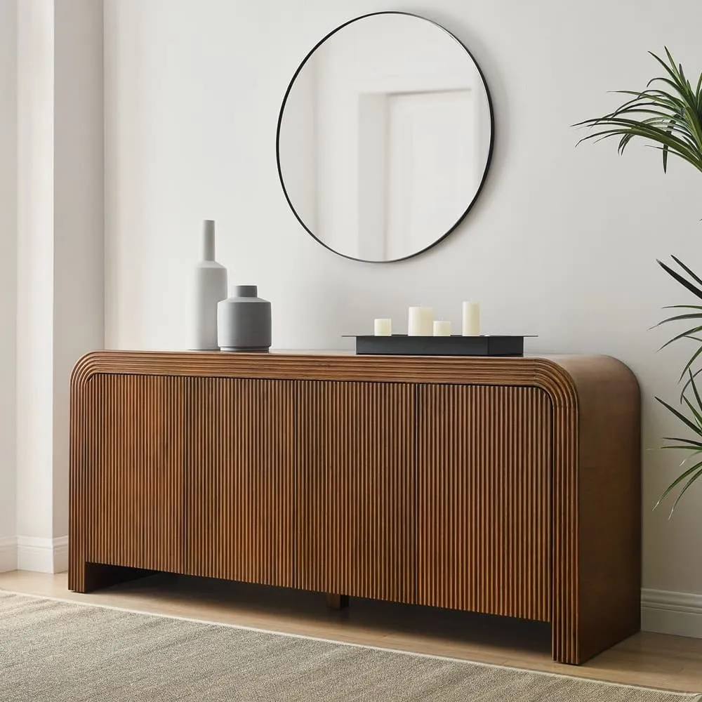 Waterflute 70" Fluted Sideboard Cabinet in Walnut by Modway - Image 8