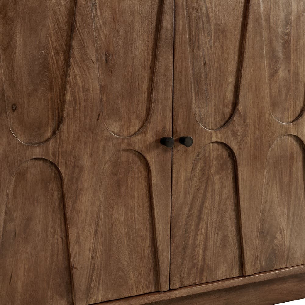 Veda 72" Mango Wood Sideboard Cabinet in Walnut by Modway - Image 7