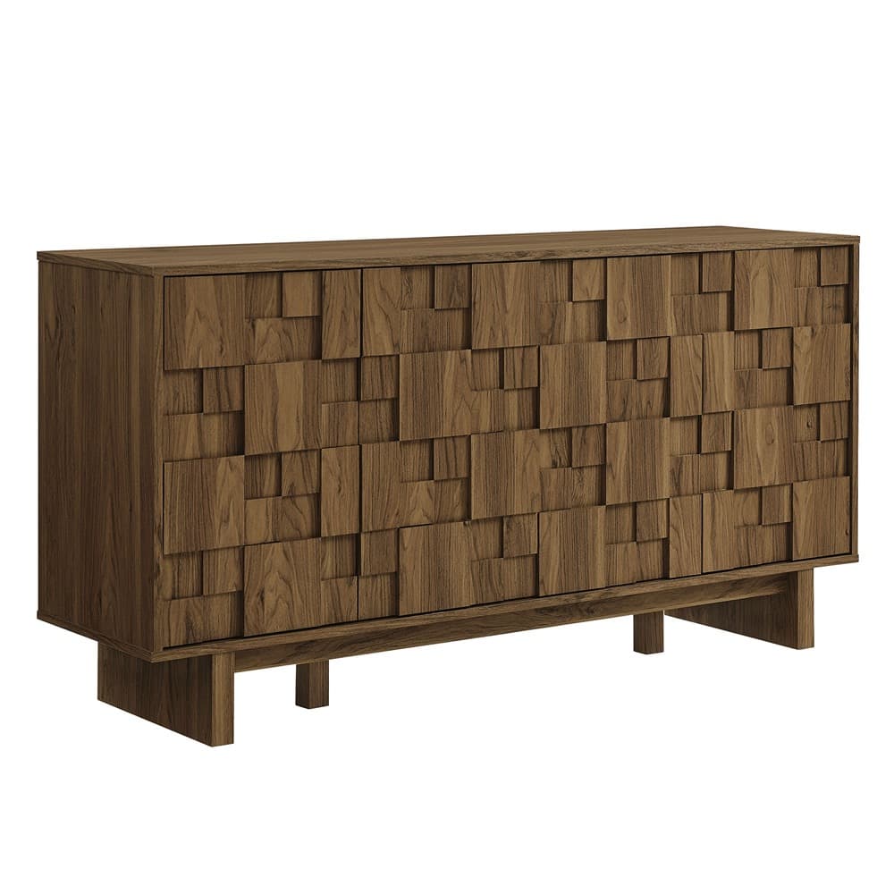 Owen 59 Inch 4 Door Geometric Sideboard in Walnut by Modway