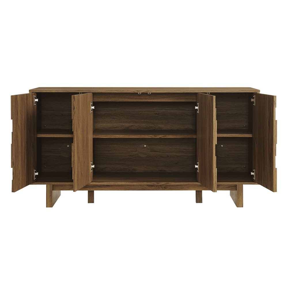 Owen 59 Inch 4 Door Geometric Sideboard in Walnut by Modway - Image 6