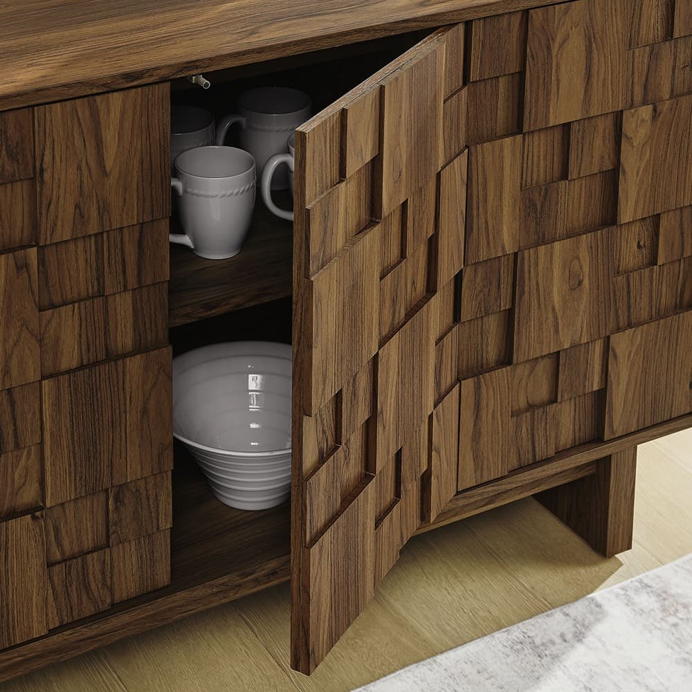 Owen 59 Inch 4 Door Geometric Sideboard in Walnut by Modway - Image 10