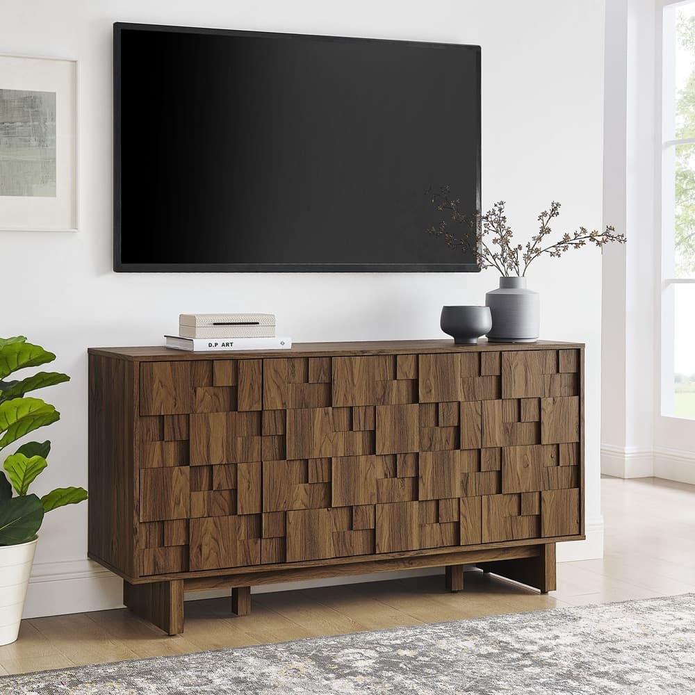 Owen 59 Inch 4 Door Geometric Sideboard in Walnut by Modway - Image 8
