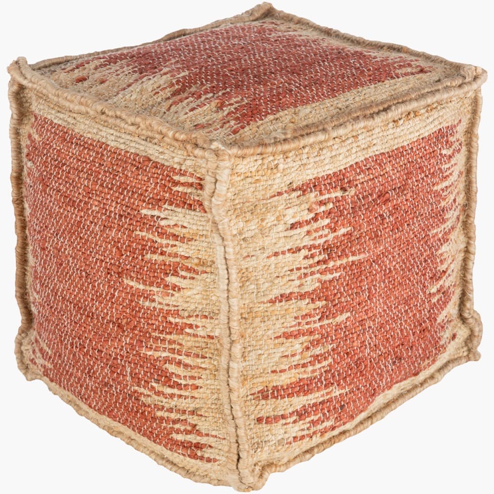 Sonali Rust Jute Pouf by Livabliss