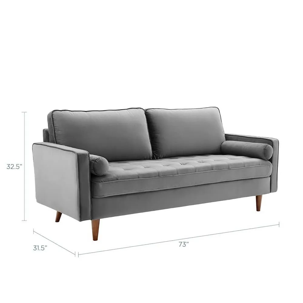 Valour Performance Velvet Sofa in Gray by Modway - Image 3