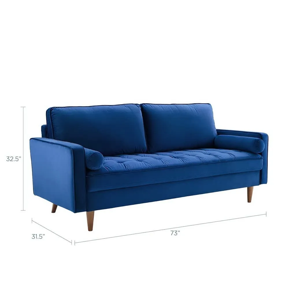 Valour Performance Velvet Sofa in Navy by Modway - Image 3