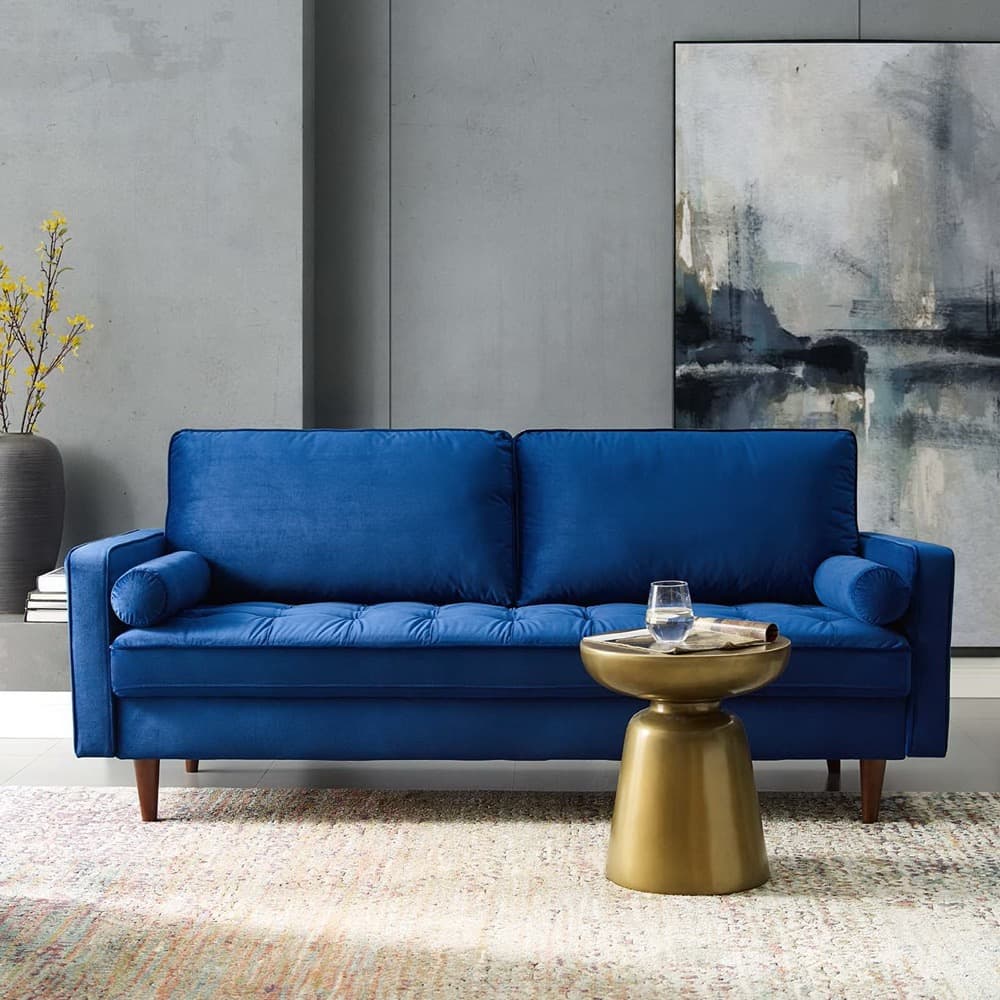 Valour Performance Velvet Sofa in Navy by Modway - Image 7