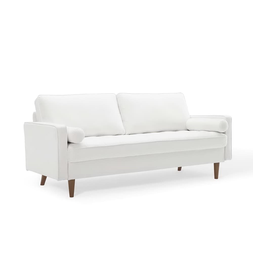 Valour Performance Velvet Sofa in White by Modway