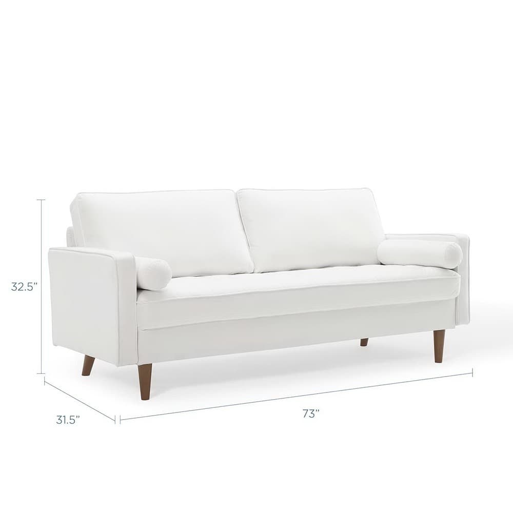 Valour Performance Velvet Sofa in White by Modway - Image 3