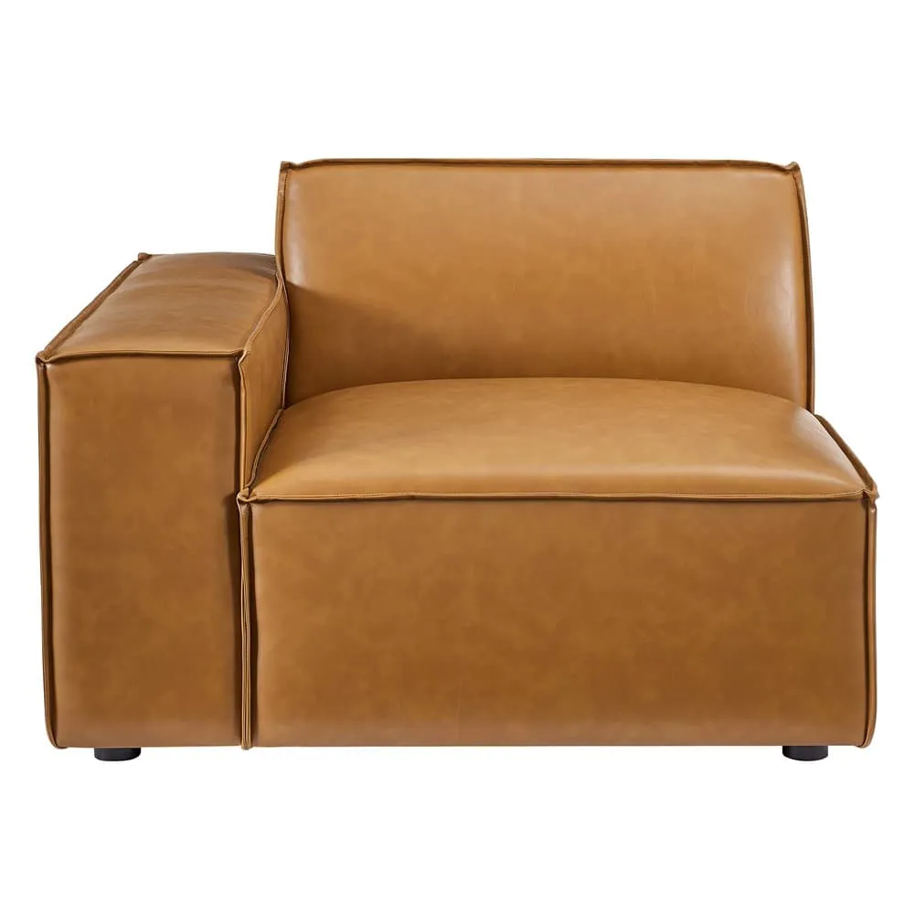 Restore 4-Piece Vegan Leather Sofa in Tan by Modway - Image 10