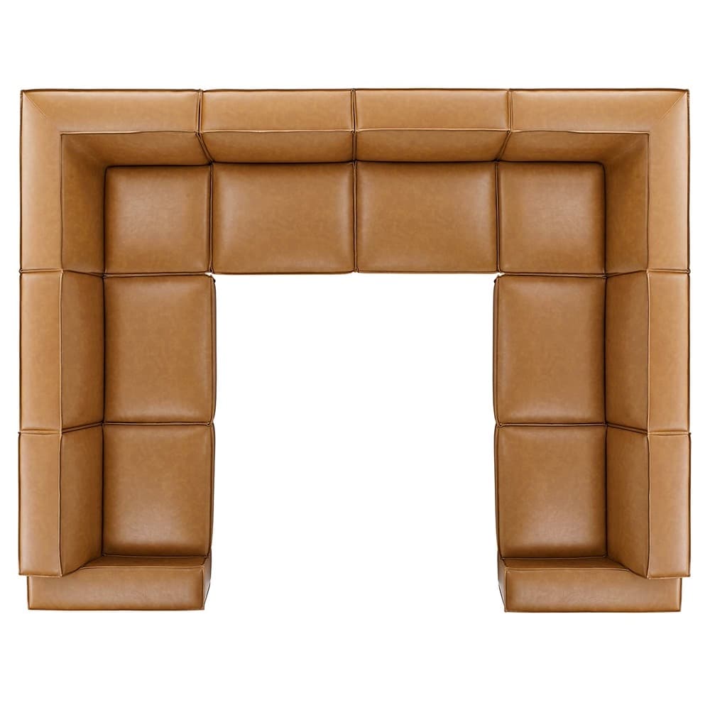 Restore 8-Piece Vegan Leather Sectional Sofa in Tan by Modway - Image 2