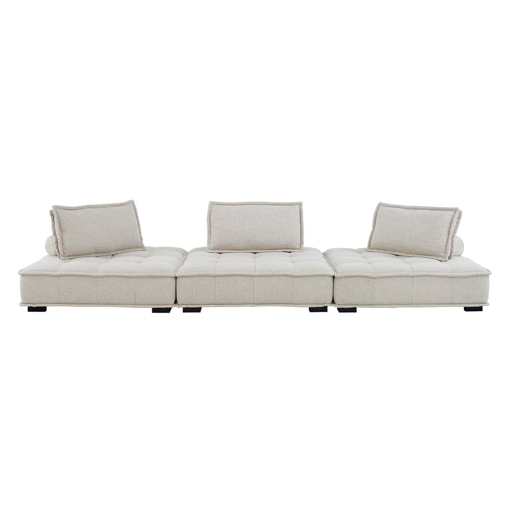 Saunter 3-Piece Tufted Fabric Fabric Sofa in Beige by Modway - Image 2