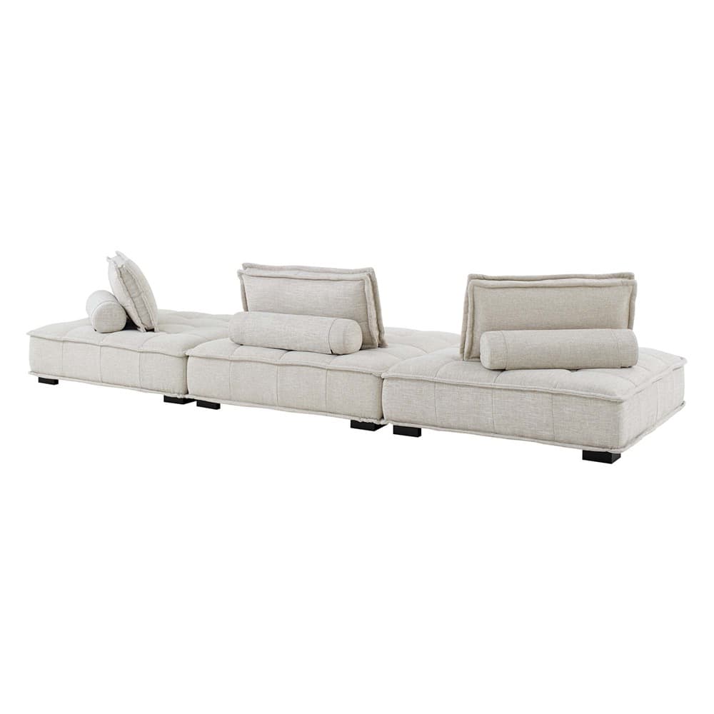Saunter 3-Piece Tufted Fabric Fabric Sofa in Beige by Modway - Image 3