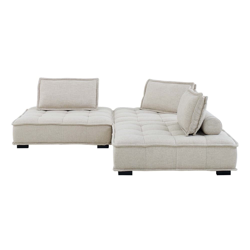 Saunter 3-Piece Tufted Fabric Fabric Sofa in Beige by Modway - Image 5