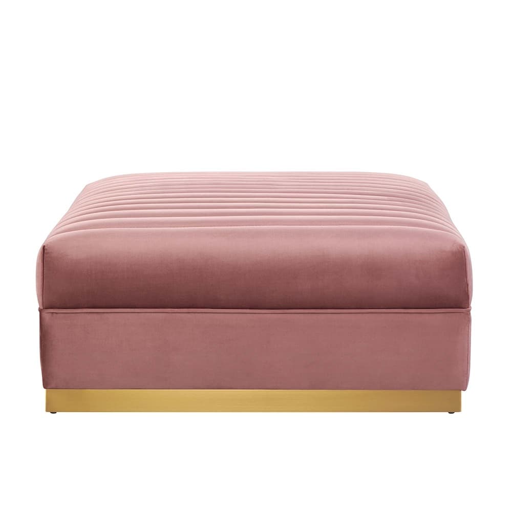 Sanguine Channel Tufted Performance Velvet Modular Sectional Sofa Ottoman in Dusty Rose by Modway - Image 3
