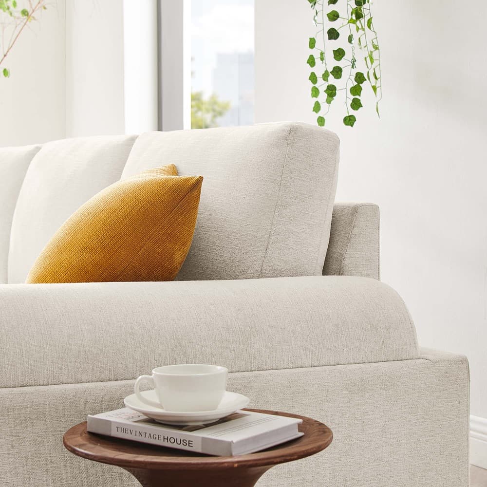 Oasis Upholstered Fabric Sofa in Ivory by Modway - Image 9