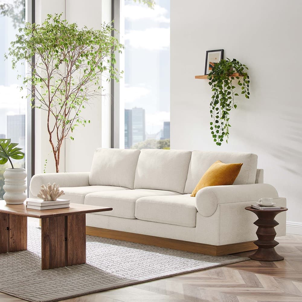 Oasis Upholstered Fabric Sofa in Ivory by Modway - Image 8