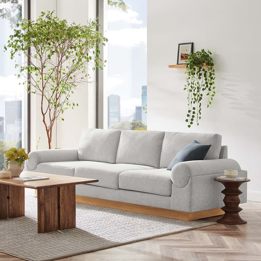 Oasis Upholstered Fabric Sofa in Light Gray by Modway - Image 8
