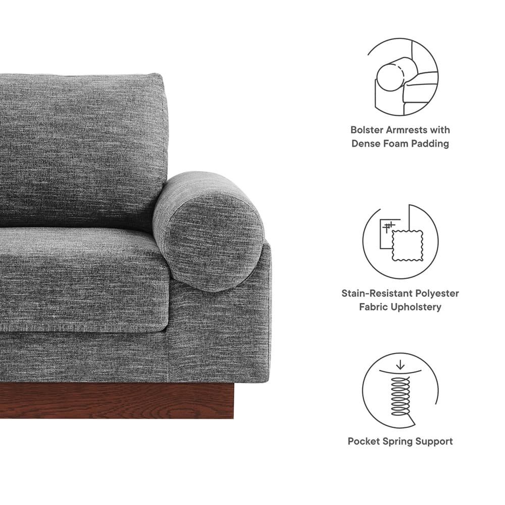 Oasis Upholstered Fabric Armchair in Gray by Modway - Image 2