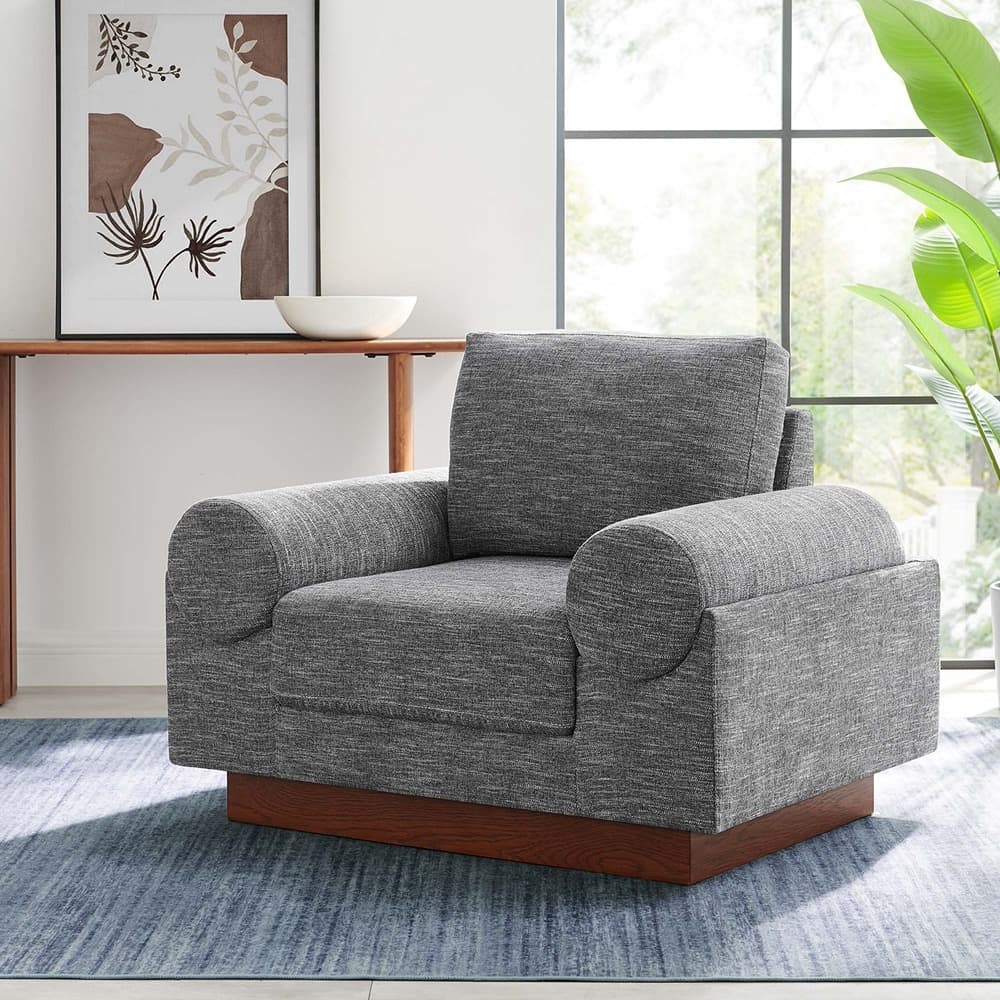 Oasis Upholstered Fabric Armchair in Gray by Modway - Image 8